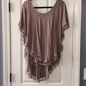 Pink poncho like top